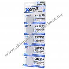 XCell CR2430 3V 5db/csomag elem l�tium