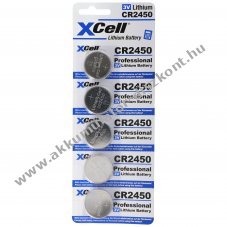 XCell CR2450 3V l�tium elem 5db/csomag