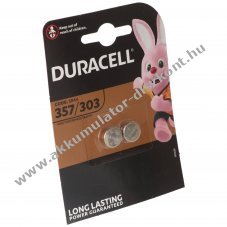 Duracell 357 303 V357 V303 SR44 SR44SW D357 gombelem 1,5V 190mAh 2db/csomag Silver Oxide