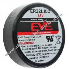 EVE ER32L100 1/6 D (g�li�t) elem 3,6V 1700mAh 3db/csomag l�tium