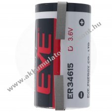 EVE ER34615DSEVE 3,6V 19000mAh forrf�lekkel U-form�ban l�tium elem