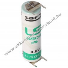 Saft LS14500 AA 3,6V 2600mAh l�tium elem printcsatlakoz�val