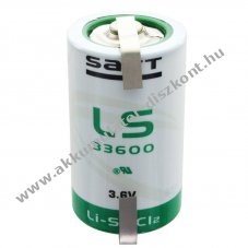 Saft LS33600 3.6V l�tium elem forrf�l U-forma