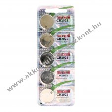 Maxell CR2025 5db/csomag elem l�tium