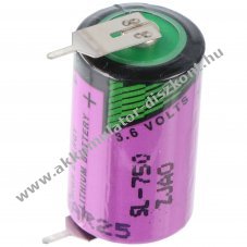 Tadiran SL750/PR, TL5902/PR l�tium elem 3,6 V 1/2 AA, 1 db nyomtatott forrf�llel