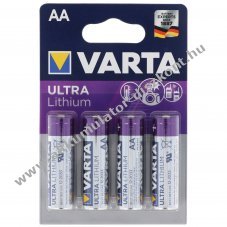 Varta Ultra Lithium AA 1,5V 4db/csomag