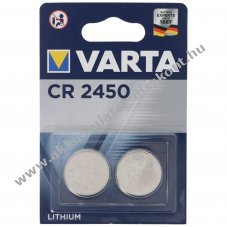 Varta CR2450 3V 570mAh 2db/csomag L�tium