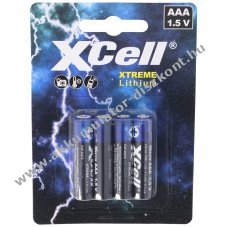 XCell XTREME FR03 L92 AAA (Micro) 1,5V 1000mAh 4db/csomag elem l�tium