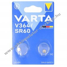 Varta 364 SR60 gombelem 1,55V 20mAh 2db/csomag ez�st-oxid
