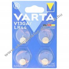 Varta LR44 V13GA gombelem 1,5V 125mAh 4db/csomag alk�li-mang�n