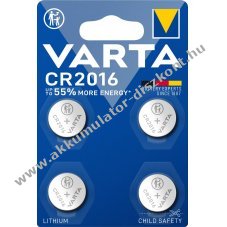 Varta CR2016 3V 90mAh gombelem 4db/csomag Lithium