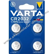 Varta CR2032 gombelem 3V 230mAh 4db/csomag Lithium