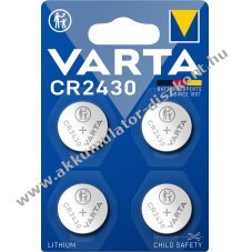Varta l�tium gombelem CR2430 3V 4db/csomag