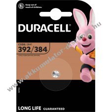 Duracell gombelem 384/392 SR41 1.5V 45mAh 1db/csomag Silver Oxide