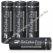 GP ReCyko Pro AA Mignon ceruza Akkumul�tor 1.2V 2000mAh 4db/csomag NiMH