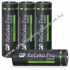 GP ReCyko Pro Photoflash AA Mignon ceruza Akkumul�tor 1,2V 2000mAh 4db/csomag NiMH