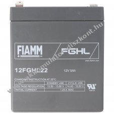 FIAMM 12FGHL22 12V 5Ah Faston 6,3mm Akkumul�tor AGM �lom-zsel�s
