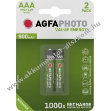 Agfaphoto Value Energy AAA (mikro) Akkumul�tor 1.2V 900mAh 2db/csomag NiMH