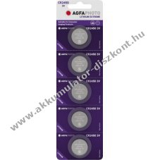 Agfaphoto l�tium gombelem CR2450 3V 5db/csomag