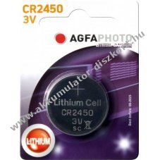 Helyettes�t� elem Agfaphoto CR2450 3V gombelem 1db/csomag Lithium