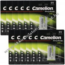 9V HR6F22 NiMH Akkumul�tor 200mAh 12db/csomag