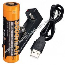 Helyettes�t� Akkumul�tor 18650 3500mAh Li-ion �s 1 csatorn�s USB gyorst�lt�