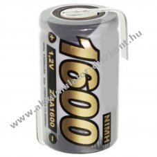 NiMH Akkumul�tor 2/3A 1600mAh L-form�s forraszt�f�llel NiMH