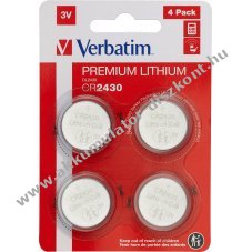 Verbatim l�tium elem CR2430 3V 4db/csomag