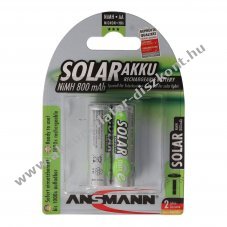 Ansmann Solar AA Mignon ceruza Akkumul�tor 1,2V 800mAh 2db/csomag NiMH