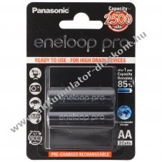 Panasonic eneloop Pro AA Mignon ceruza BK-3HCDE/2BE Akkumul�tor 1.2V 2550mAh 2db/csomag NiMH