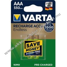 Varta Recharge Accu Endless AAA (Micro) Akkumul�tor 1,2V 550mAh 2db/csomag NiMH