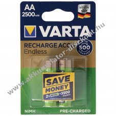 Varta Recharge Endless AA Mignon ceruza Akkumul�tor 1,2V 2500mAh 2db/csomag NiMH