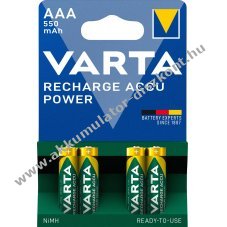 Varta Accu Power AAA (Micro) Akkumul�tor 1.2V 550mAh 4db/csomag NiMH