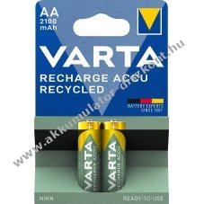 Varta Accu Recycled AA Mignon ceruza Akkumul�tor 1.2V 2100mAh 2db/csomag NiMH