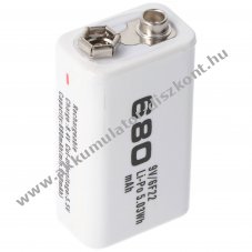 Helyettes�t� Akkumul�tor Li-7.4V-650S 9V-Block 6LR61 6F22 7,4V 680mAh 1db/csomag Li-Polymer