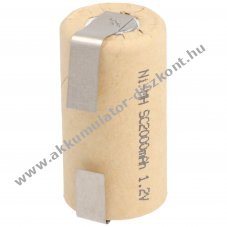Helyettes�t� Akkumul�tor Sub-C 2000mAh ipari U-form�j� forrf�llel NiMH