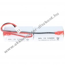 Helyettes�t� v�szvil�g�t�s Akkumul�tor D (g�li�t) L1x2 2,4V 4500mAh k�bel VHR-2 csatlakoz� NiCd