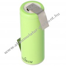 Panasonic NCR18500A min. 1900 mAh max. 2040 mAh 3,6 V - 3,7 V forrasztott csatlakoz� Z