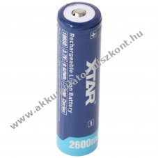 XTAR 18650 3,6V 2600mAh l�tium-ion Akkumul�tormul�tor v�dett fejjel