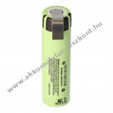Panasonic NCR18650B 3,6V 3400mAh l�tium Akkumul�torcella forraszt�f�llel