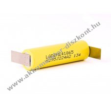 LG ICR 18650-HE4 3,6V 2500mAh l�tium Akkumul�tormul�tor forraszt�f�llel