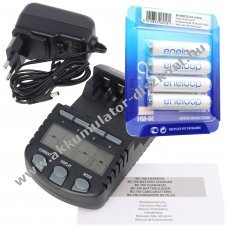 Panasonic eneloop Standard AA Mignon ceruza Akkumul�tor 1.2V 2000mAh 8db/csomag LCD t�lt� 1db/csomag NiMH