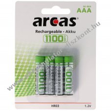 Arcas AAA (mikro) Akkumul�tor 1100mAh 4db/csomag DECT telefon