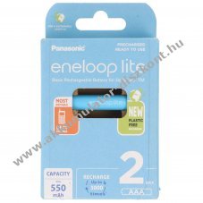 Panasonic eneloop lite AAA (Micro) Akkumul�tor 1,2V 550mAh 2db/csomag NiMH