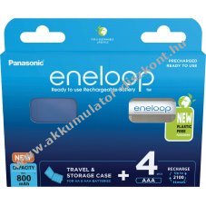 Panasonic eneloop AAA (mikro) Akkumul�tor 1.2V 800mAh 4db/csomag Akkumul�torbox NiMH