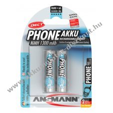 Ansmann DECT Mignon ceruza Akkumul�tor 1,2V 1300mAh 2db/csomag NiMH