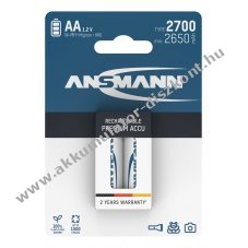 Ansmann NiMH AA Mignon ceruza Akkumul�tor 1,2V 2700mAh 2db/csomag NiMH