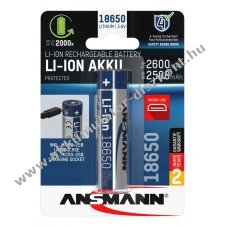 Ansmann 18650 Akkumul�tor 3,6V 2600mAh micro-USB t�lt�csatlakoz�val v�d��ramk�rrel Li-Ion