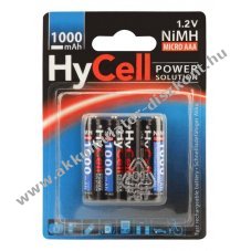 HyCell Typ 1000 AAA (Micro) Akkumul�tor 1,2V 800mAh 4db/csomag NiMH