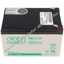 SSB SB12-12L 12V 12Ah AGM �lom Akkumul�tor 6,3mm Faston